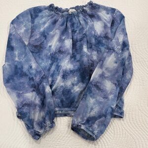 Cloth & Stone, Anthropology Med. Sky Blue Tie Dye Blouse